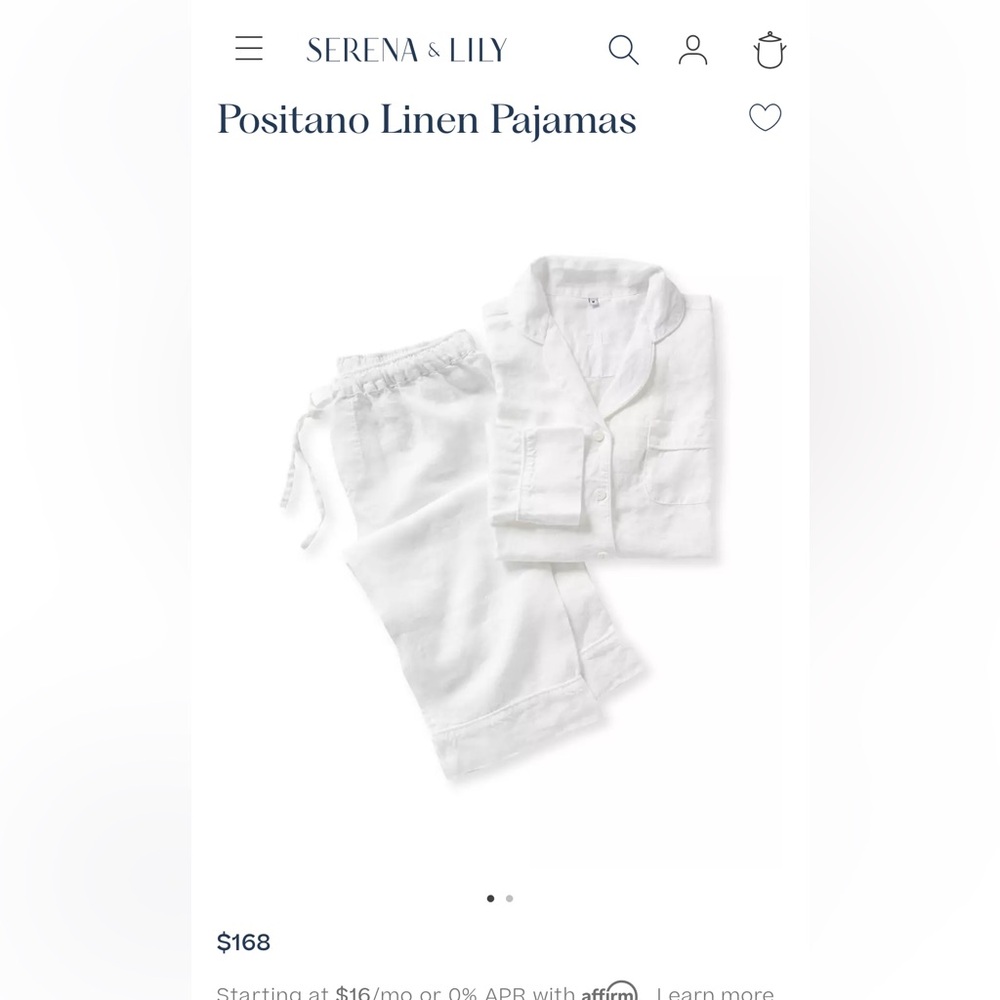 Serena & Lily Linen White Pajamas